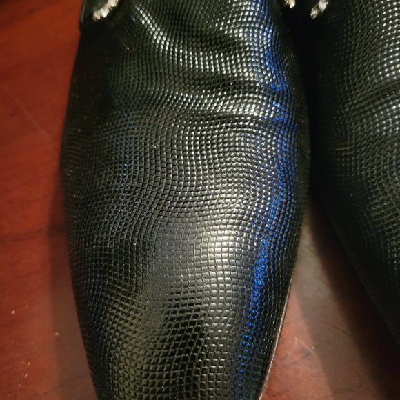 Giovanni Conti Italian black slip on crystal shoes, size 46 European/13 Us - Picture 4 of 16